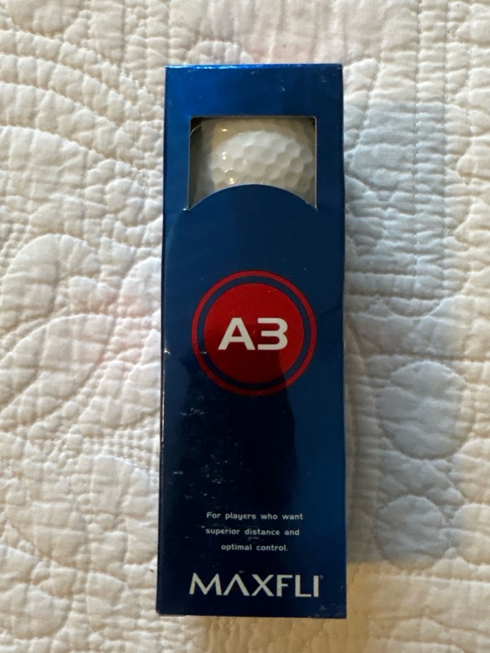 MAXFLI A3 White Golf Ball Sleeve - Blue Packaging